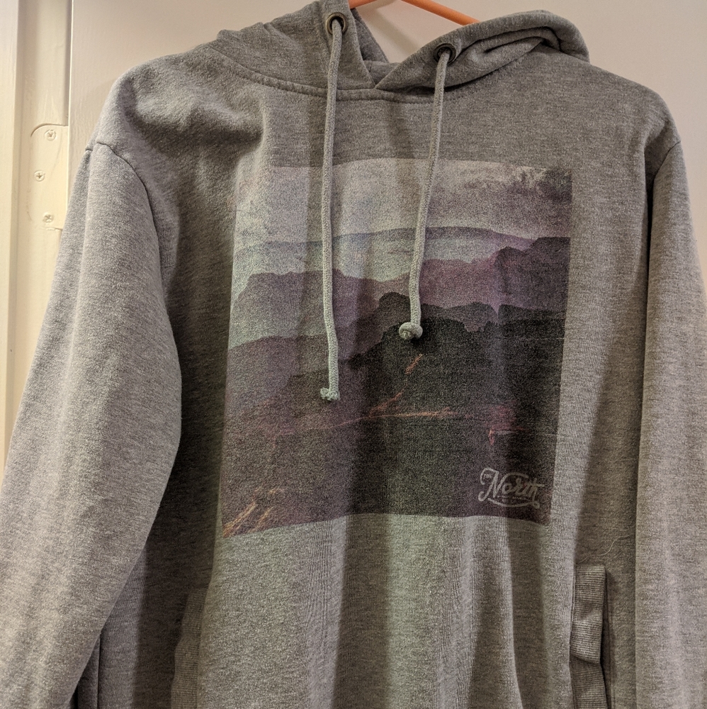 Grey Hoodie with Landscape